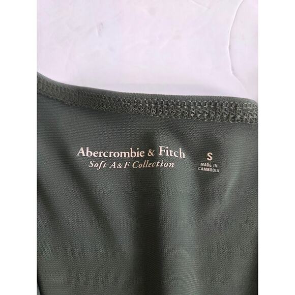 Abercrombie and Fitch Deep V Olive Green Bodysuit Small - Picture 2 of 3